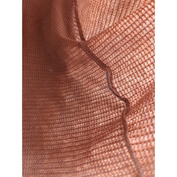 Billabong Woman’s Waffle Knit Orange Crop Long Sleeve Thin Thermal Size Medium - Picture 6 of 7